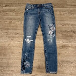 Abercrombie & Fitch Blue Floral Skinny Jeans